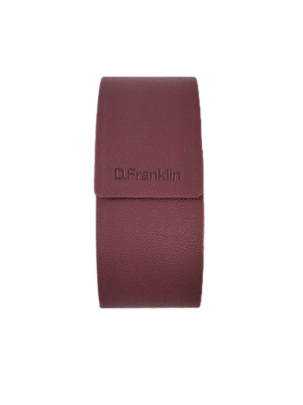 D.Franklin Burgundy Faux Leather Glasses Case Protective Eyewear Hard Case